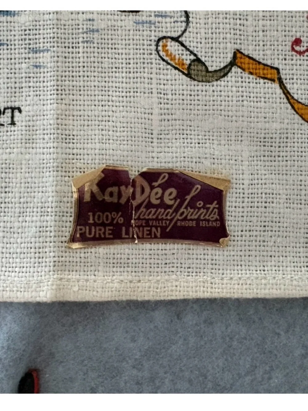 Vintage Kay Dee Jamestown Virginia Pure Linen Tea Towel Souvenir